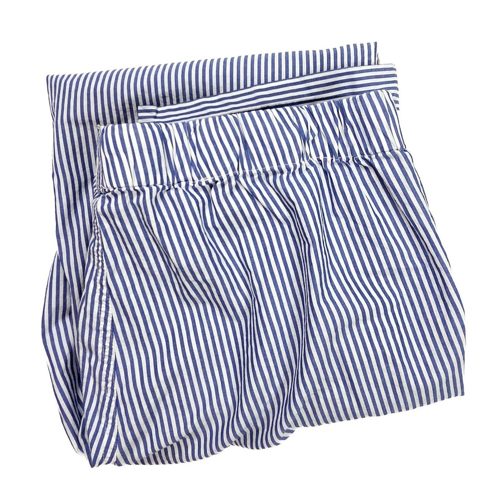 J. Crew Waistband Blue White Pin Striped Cuffed Hem Chino Pants Women's Size XS - Picture 3 of 6